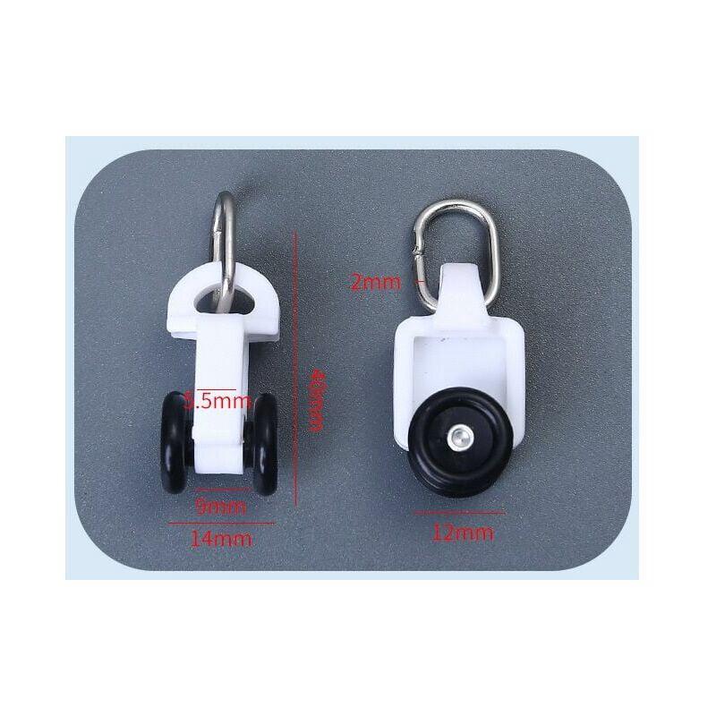 Rouleaux Planeur de Rideau 40 Pièces Crochet Pergola Rail Rouleaux de Rail de Rideau Roue de Poulie en Métal Crochet Rideaux Coulissants Rouleaux de T - 4