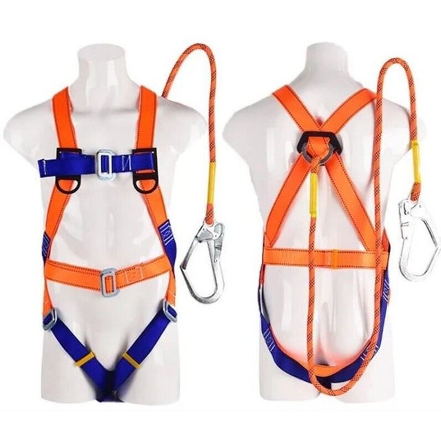 5 Point 2m Ceinture de Sécurité Harnais de Montée Réglable pour Travail Aérien Petite Boucle