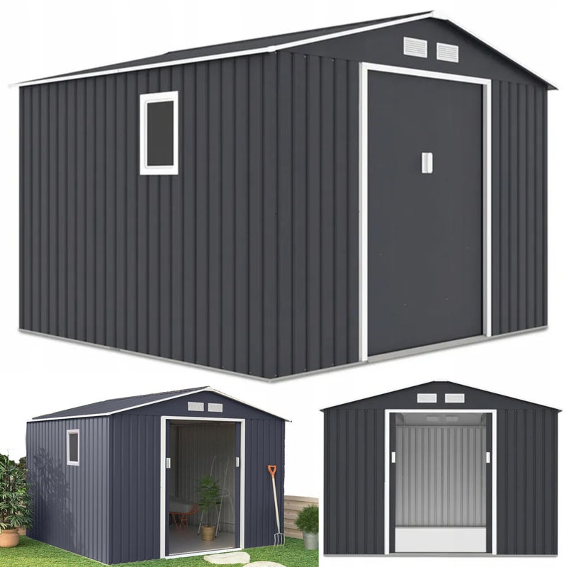 Domek Ogrodowy Narzędziowy na Narzędzia HUDSON 277x255cm Metalowy Schowek 1 szt