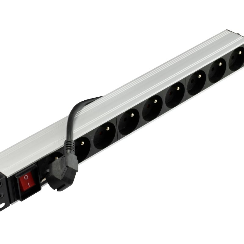 Фото - Інше мережеве обладнання NEKU Listwa zasilająca RACK 19'' 1U 9 gn wyłącznik