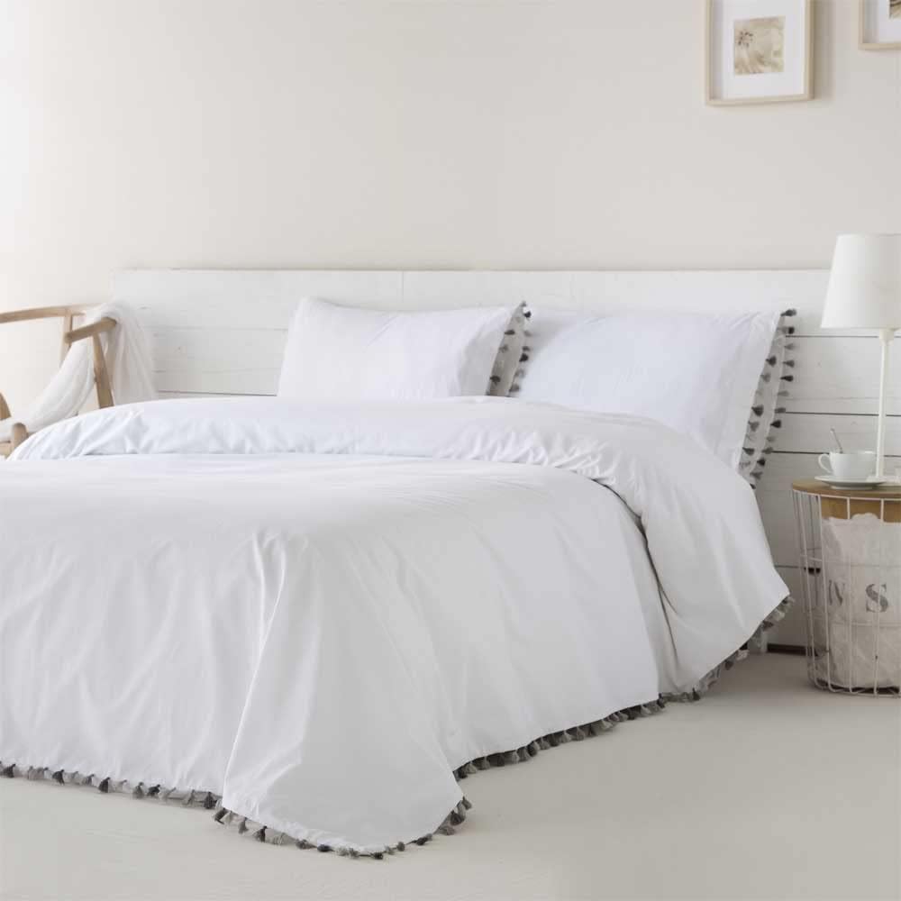 Cotton artean - funda nórdica ega blanco percal algodón 100% 200 hilos cama 90