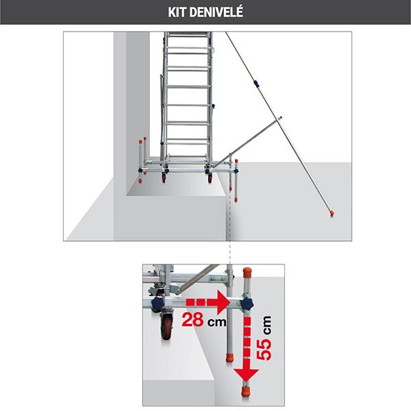 Echafaudage roulant alu - Hauteur de travail maximale de 3.00m + Télémètre laser STANLEY - AL205-LASER - 5