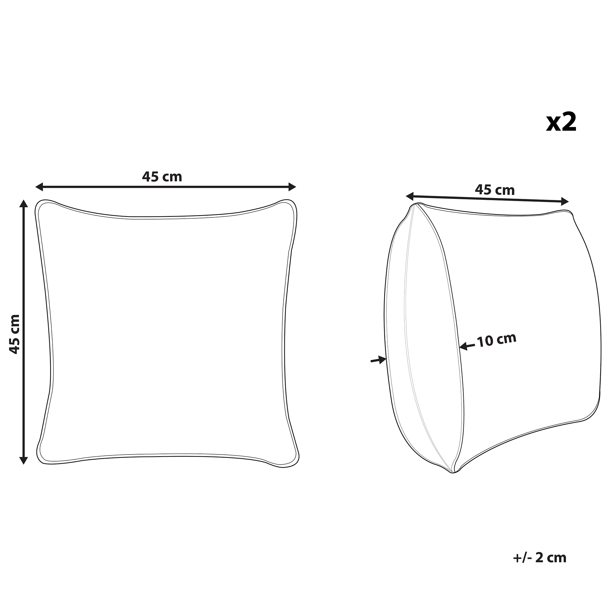 Set di 2 cuscini CALIBRACHOA 45 x 45 cm Bianco Trama geometrica - 2