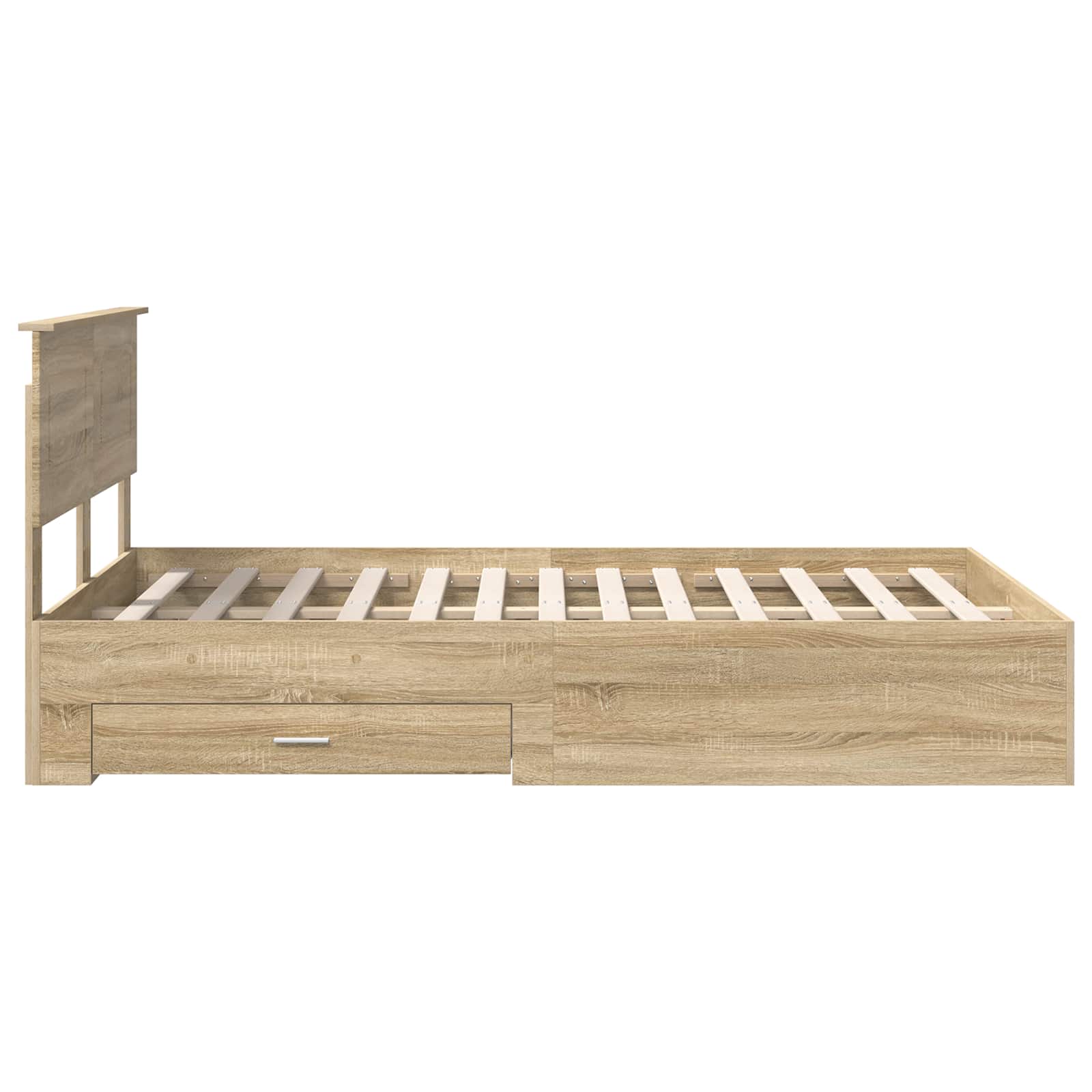 Cadre de lit chêne 135 x 190 cm panneau de bois - 9