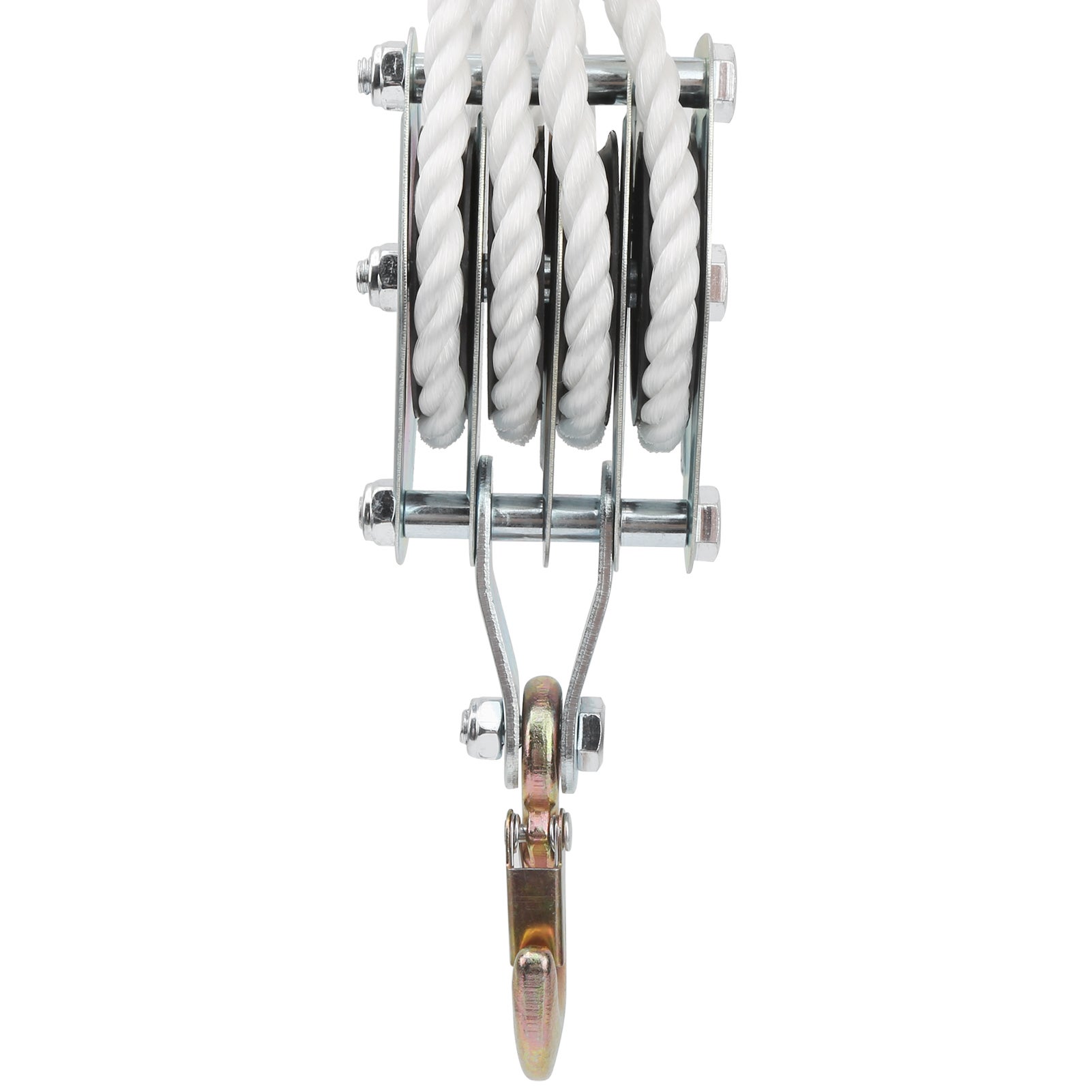 Blocco di sollevamento con gancio in acciaio zincato con capacità di carico di 4000 libbre e fune multi-nylon - 6