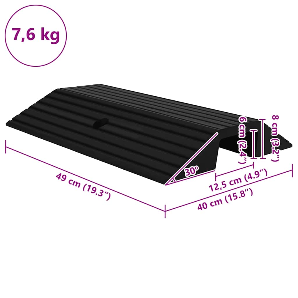 vidaXL Rampa per Soglia a Ponte 49x40x8 cm in Gomma - 6