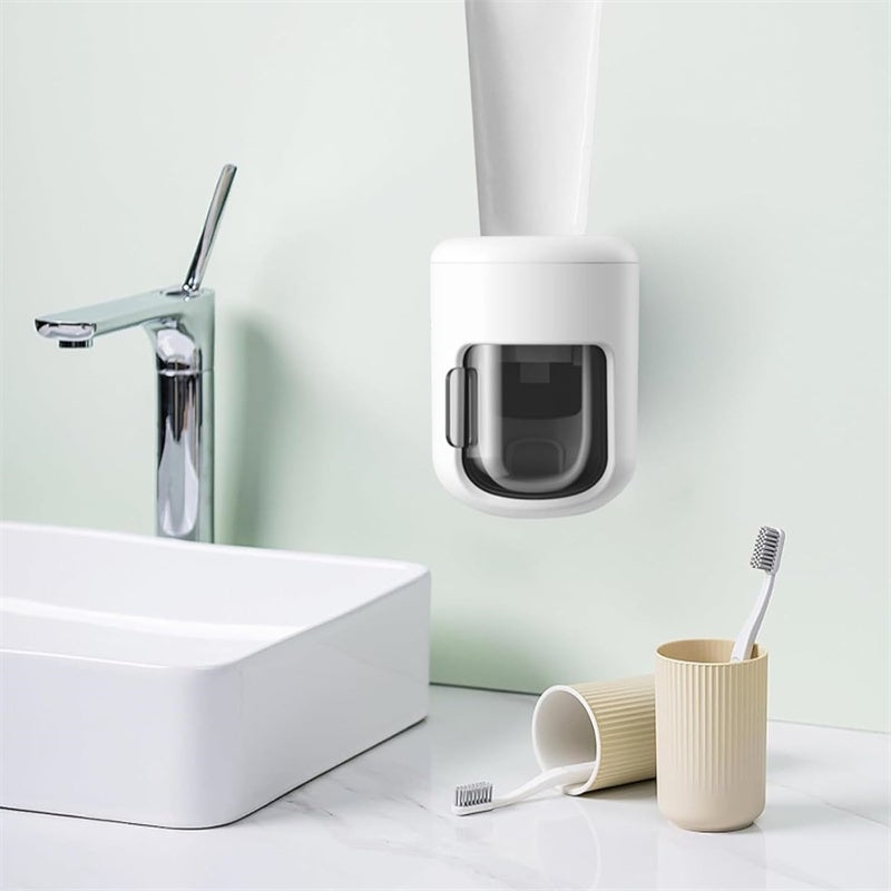 Distributeur automatique de dentifrice, porte-brosse à dents anti-poussière, support mural, accessoires de salle de bain, presse-dentifrice - 7