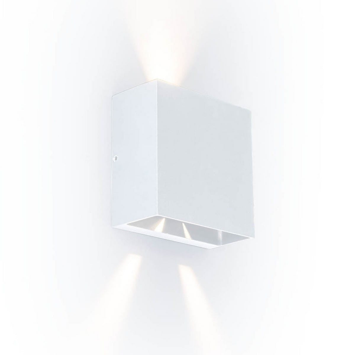 Kinkiet zewnętrzny GEMINI LED 10W Ciepła biel 400lm biały wym: 11x11x5,4 cm IP54 Lutec