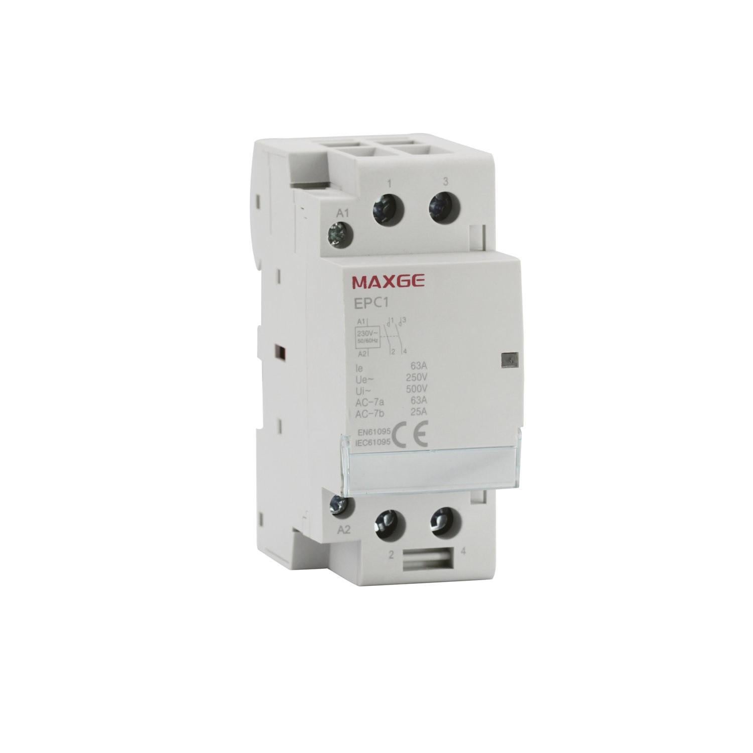 Relais 220v VBESTLIFE Contacteur AC Sur Rail DIN BCH8-40M 2P 40A 230V Contacteur AC Domestique Montage Sur Contacteur Jour Nuit Chauffe Eau