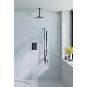 Bras de douche de 10 po à monter au plafond et bride en chrome poli