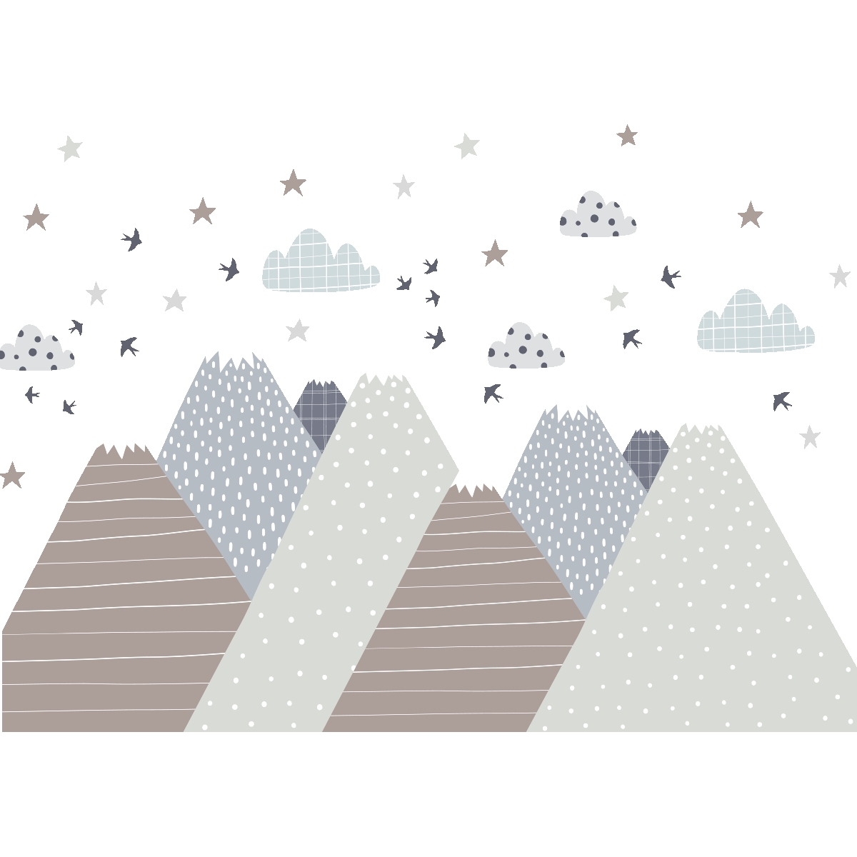 Adesivo bambino di montagna scandinavo lolaka - Sticker adesivo - adesivi murali - 110x165cm - 2