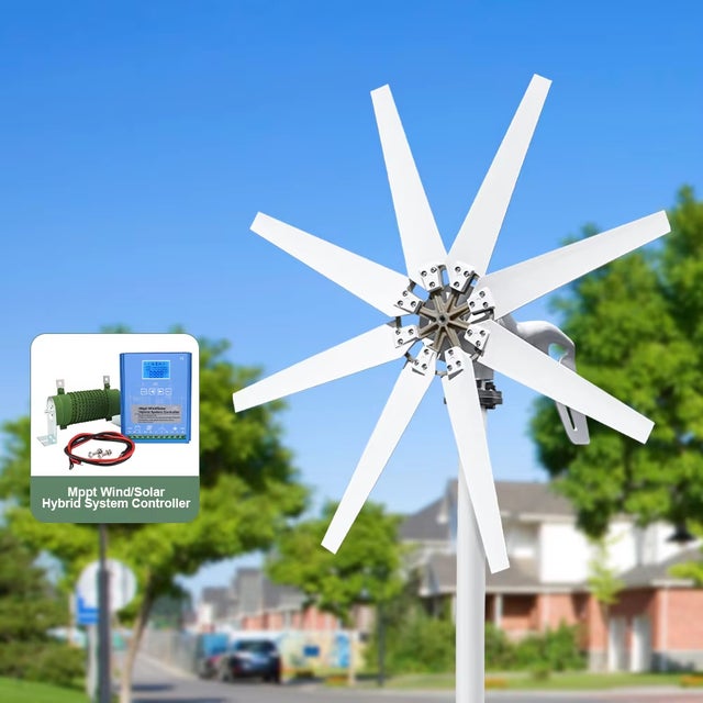 Kit de turbina eólica residencial BEAFACE - Gerador eólico IP66 de 48V,para iluminação pública, controlador MPPT,ecrã LCD para controlo híbrido