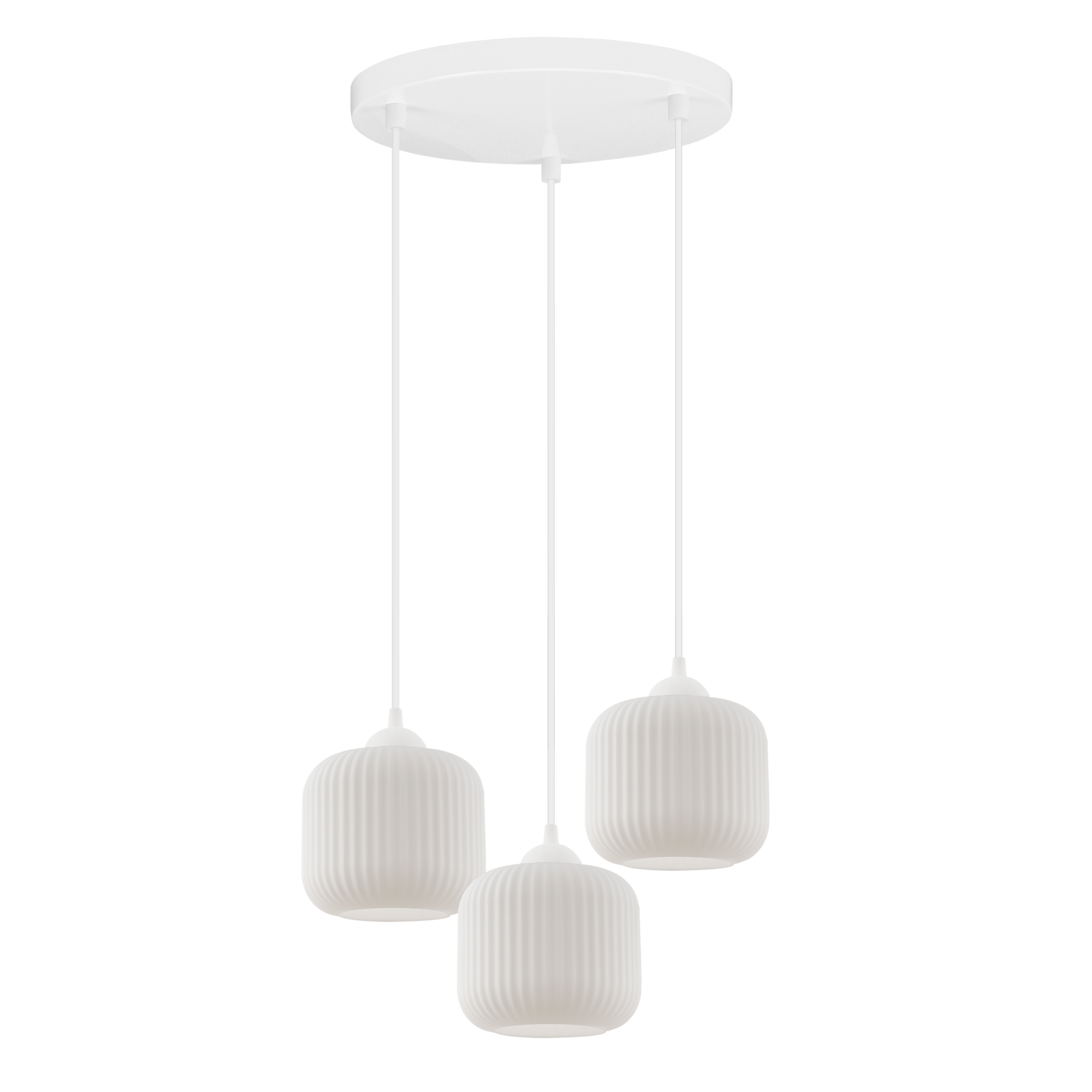 Lampa sufitowa wisząca Riffle loft 3xE27 klosz walec biały Light Home LH - 5