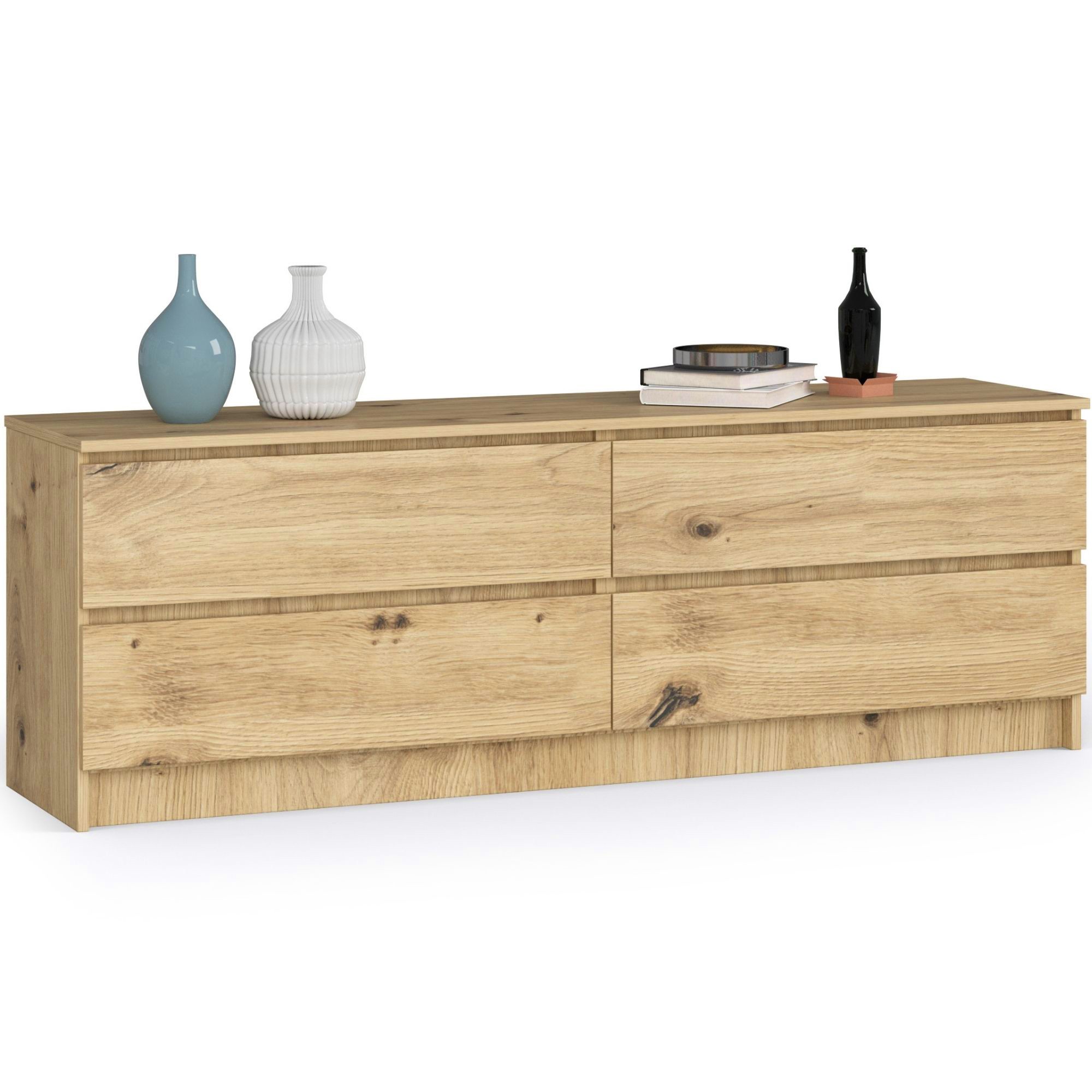 Komoda AKORD K160 Dąb Artisan 160 cm 4 szuflady kolor Dąb Artisan mat 160x40x55 cm
