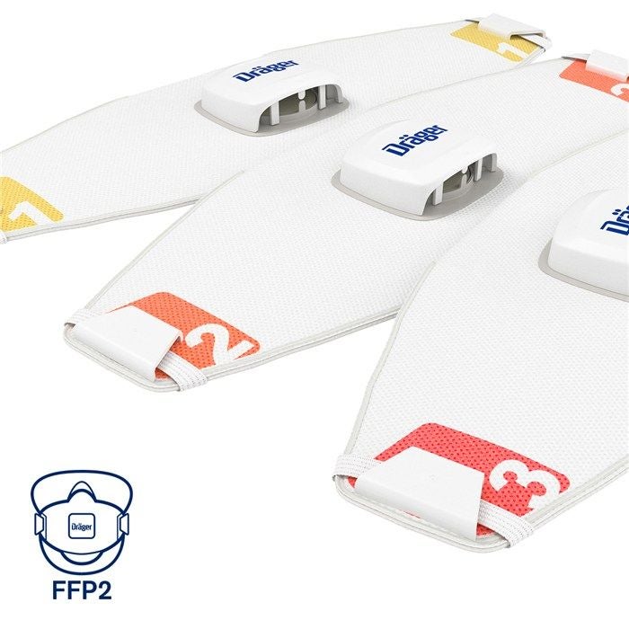 Dräger X-plore 1920 V Masque FFP2 poussière et particules fines, masque de protection avec valve, jetable certifié CE, 10 masques, taille M/L - 6