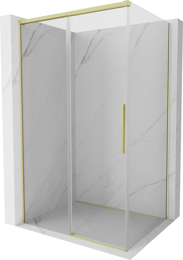 Mexen Rox kabina prysznicowa rozsuwana 100 x 110 cm, transparent, złota szczotkowana - 8C2-100-110-55-00