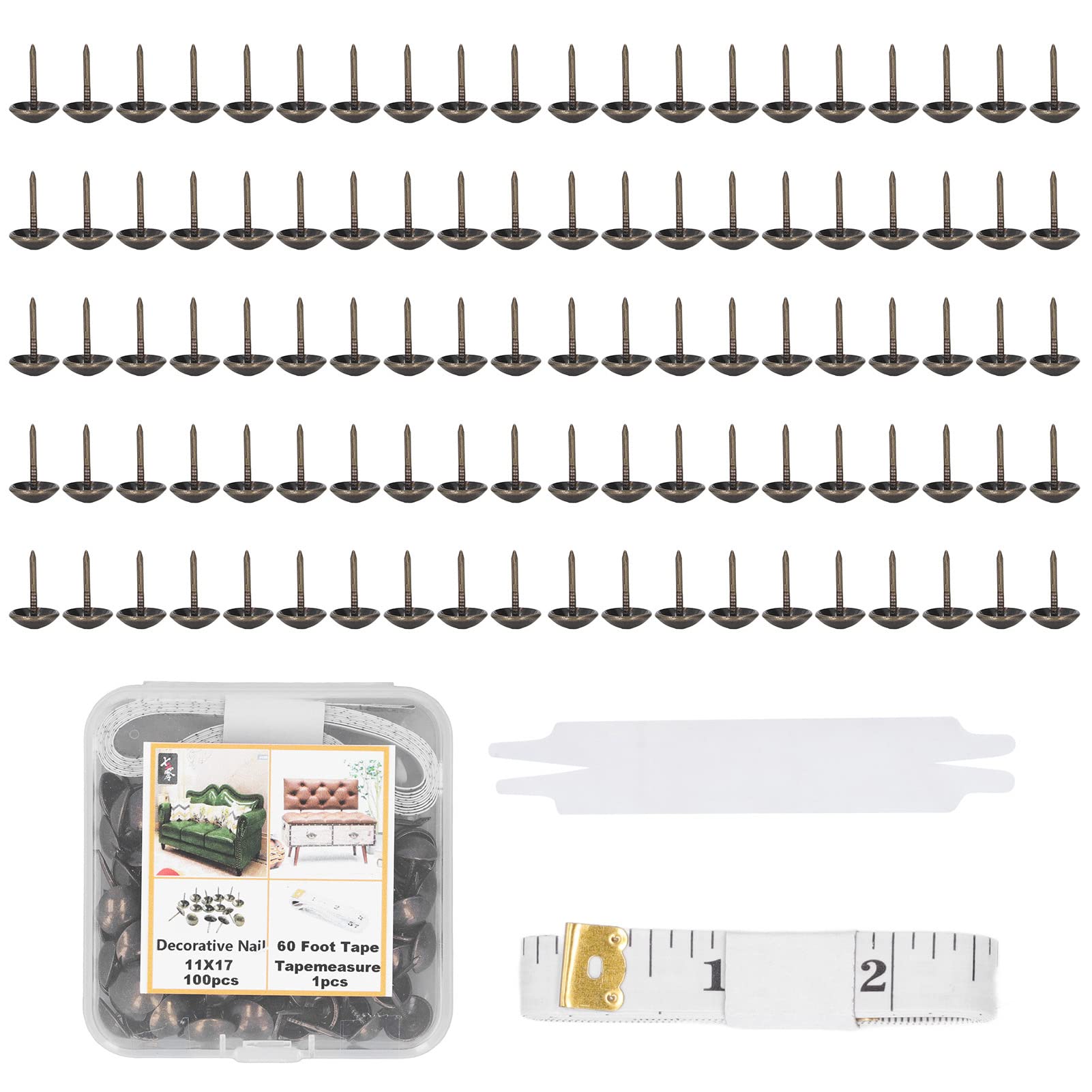 Clous En Acier Carbone 20mm (0.8 Pouce) - Lot De 100 Pièces - Neuf Pour Mur, Ciment - Marque Uxcell
