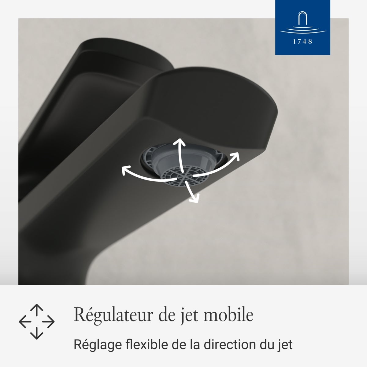 Villeroy & Boch - Robinetterie de Lavabo Oasis Matt Black. sans Bonde. Économie dEau. Cartouche Céramique. Hauteur Bec 114 mm - 4