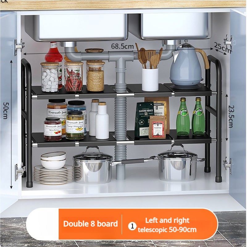 Organizer Per Armadio Da Cucina ASTOTSELL - Set Di 2 Scaffali In Metallo Per Ottimizzare Lo Spazio - Foto 10