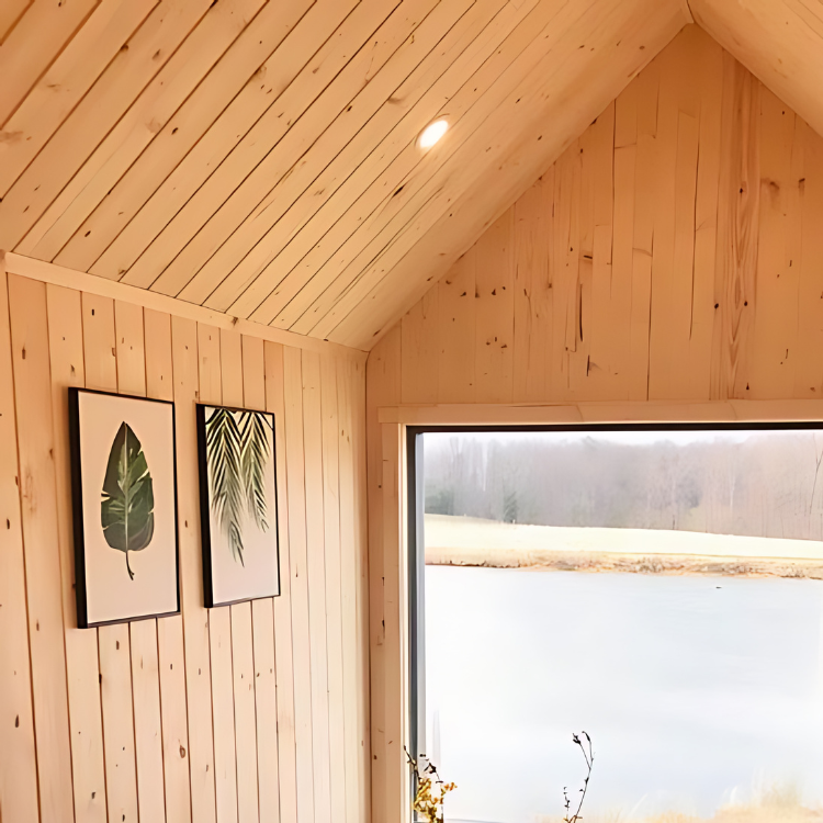 Lot de 20 lattes (4,8 m2) en pin massif rainure et languette avec 1 côté biseauté 2x12x200 cm - 3