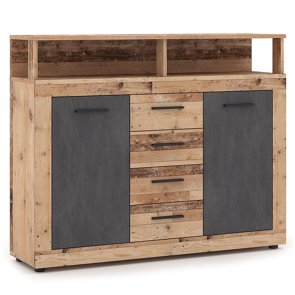 Komoda z Szufladami Do Salonu Przedpokoju Dąb Grafit BLAGO 120 cm