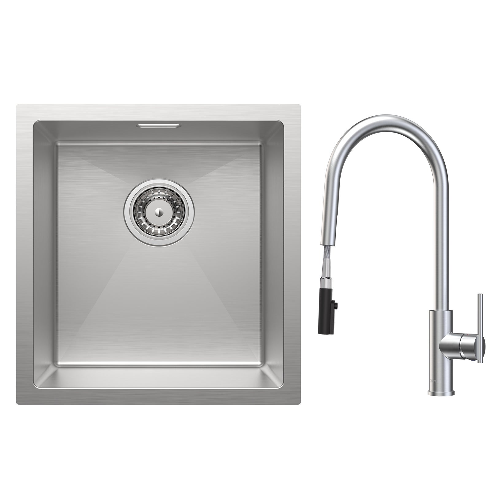 Monomando Fregadero Extraíble Poseidón Acero