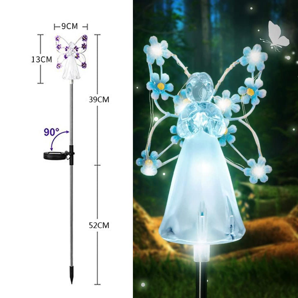 Fohil Lampade Solari da Giardino, 2 Pezzi Luci Solari Fiore LED, Luce Solare Esterno Decorazione da Giardino Impermeabile Decorazioni di Giardino