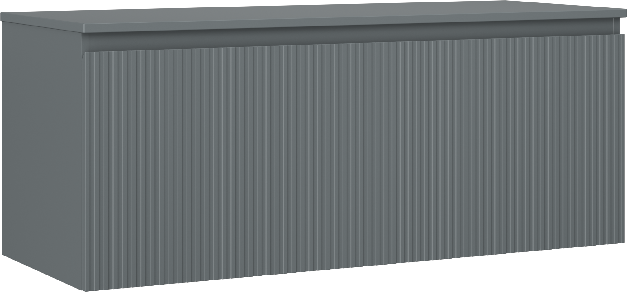 Mexen Rivel szafka łazienkowa podumywalkowa 120 cm z blatem, 1 szuflada, ryflowana , grafit mat - 91A20-12047-1-BFC66