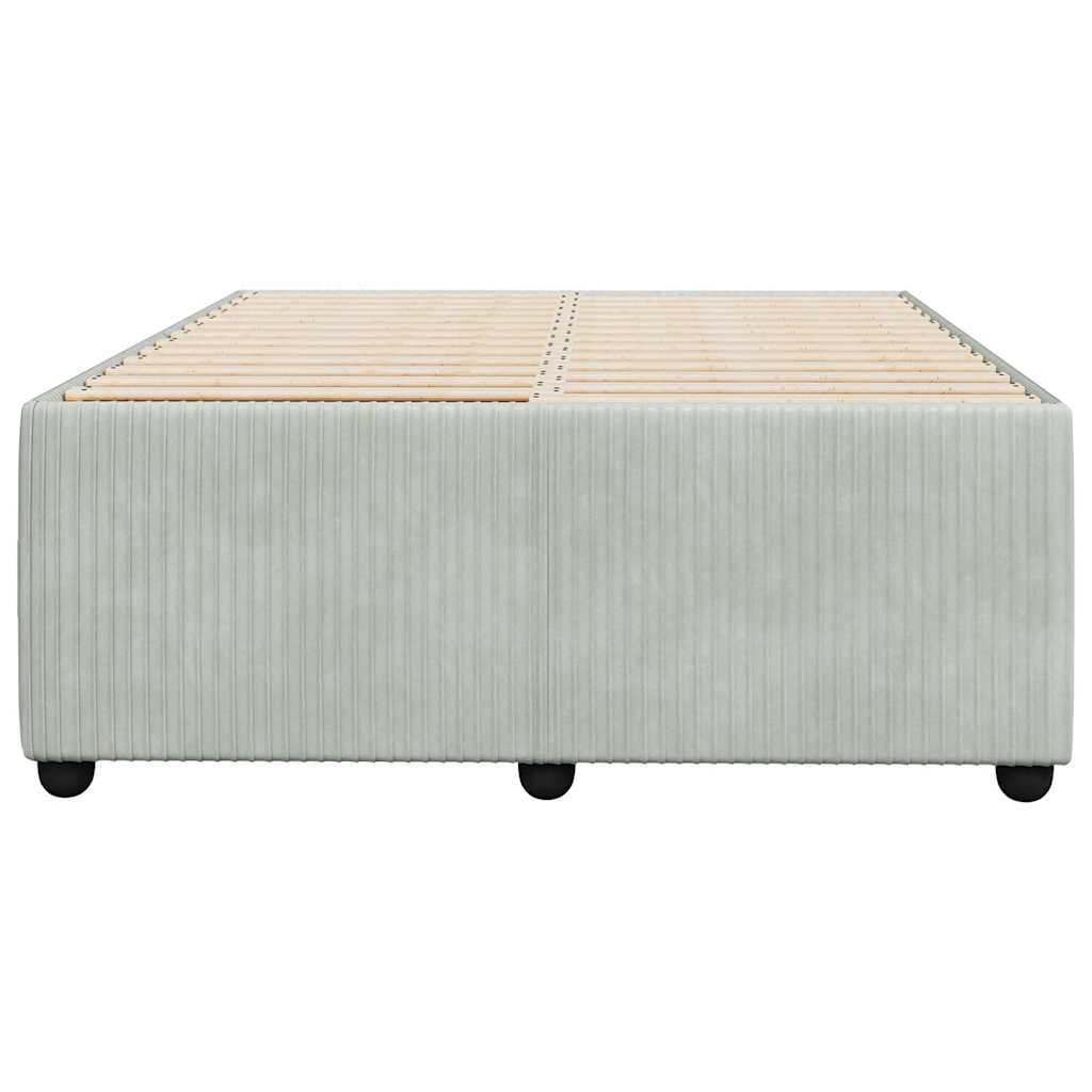 Cadre de lit sans matelas, en velours, gris clair, pour la chambre, 120 × 200 cm - 4