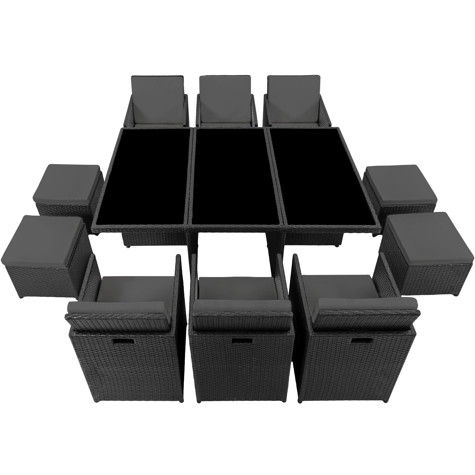 Salon de jardin - 10 places avec 2 sets de housse + housse de protection, variante 2 couleurs - TECTAKE - 9