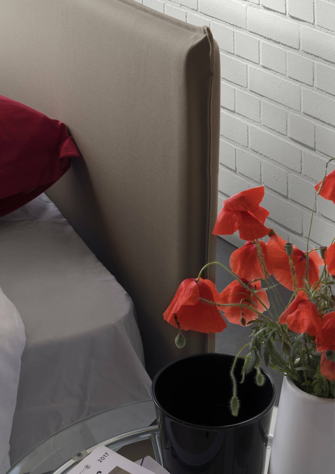 Lit Double Made in Italy, Déhoussable avec Rangement, Dimensions Matelas 160x200 cm, Gris - Arcan - 6