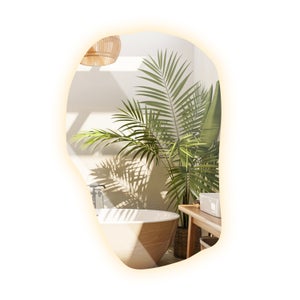 Specchio da Parete di Forma Irregolare e Unica | Specchio Organico Astratto per Soggiorno o Ingresso | 67x47 cm | Wallfluent | Leroy Merlin