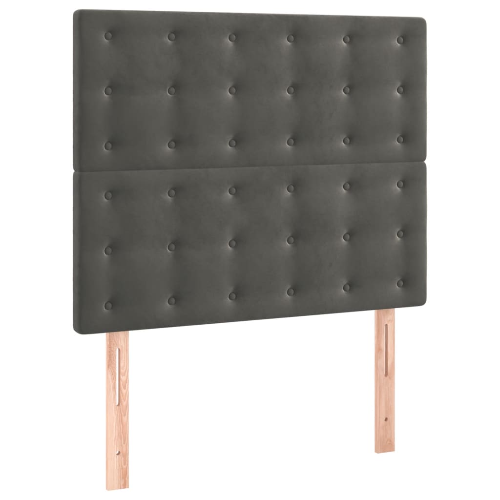 Cadre de lit sans matelas gris foncé 120 x 200 cm velours - 8