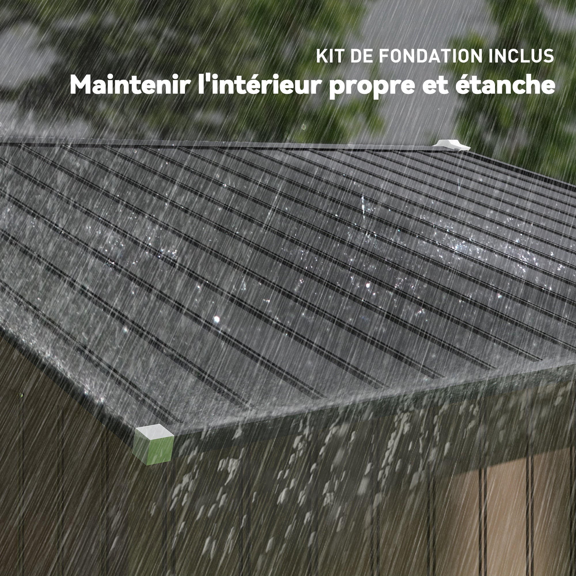 Abri de jardin - Outsunny - 5,4m² - kit de fondation, porte coulissante verrouillables 4 aérations - 277x195x192cm - marron - 7
