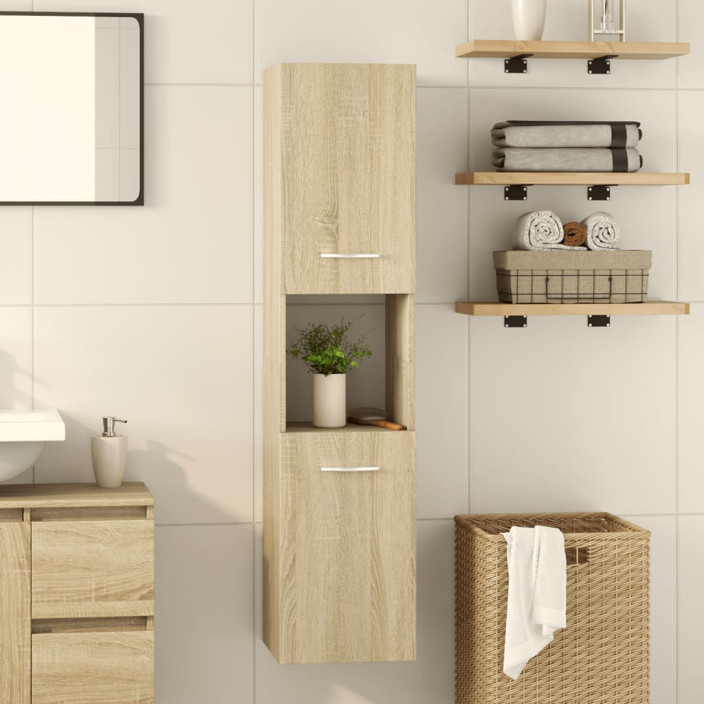 Armoire salle de bain chêne sonoma 30x30x100 cm - The Living Store
