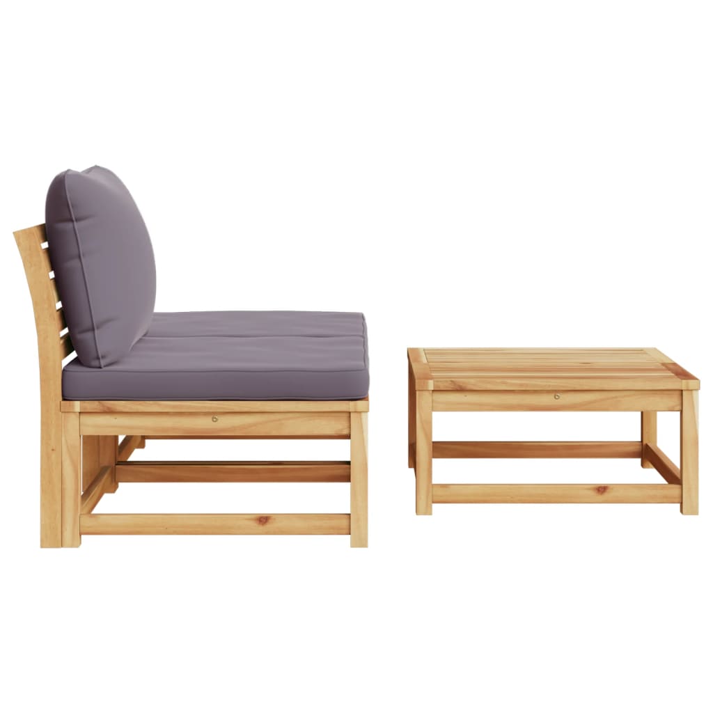 Maison Exclusive - Salon de jardin 3 pcs avec coussins bois massif d'acacia - 5