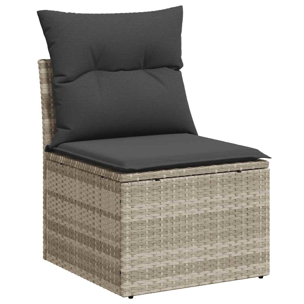 Salon bas de jardin en Rattan synthétique Gris 10 personnes - 5
