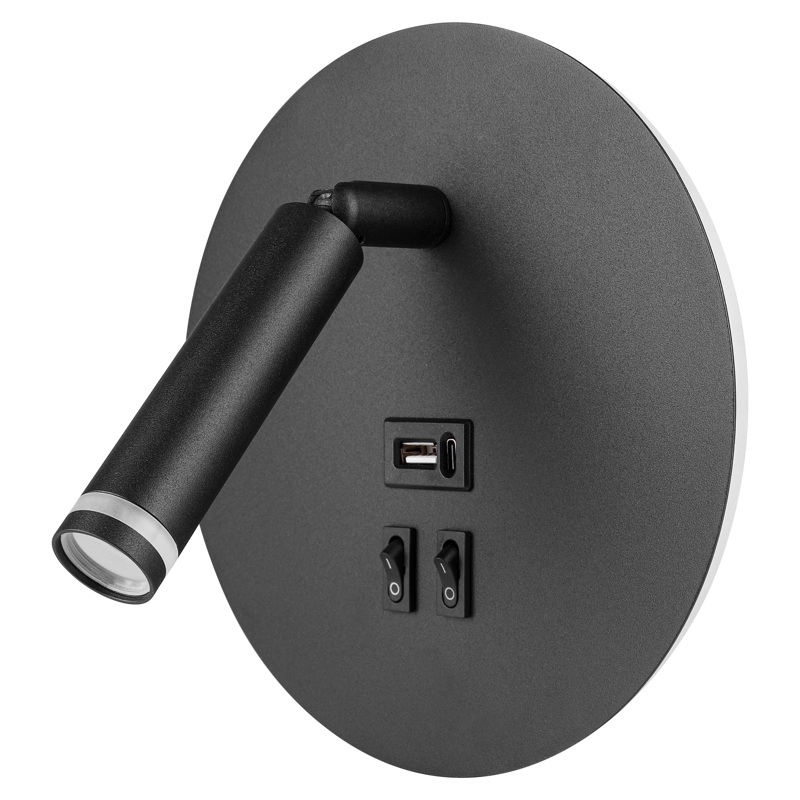 Kinkiet LED Piero G9+LED 7W 4000K neutralna biel z USB ścienny wewnętrzny czarny MasterLED