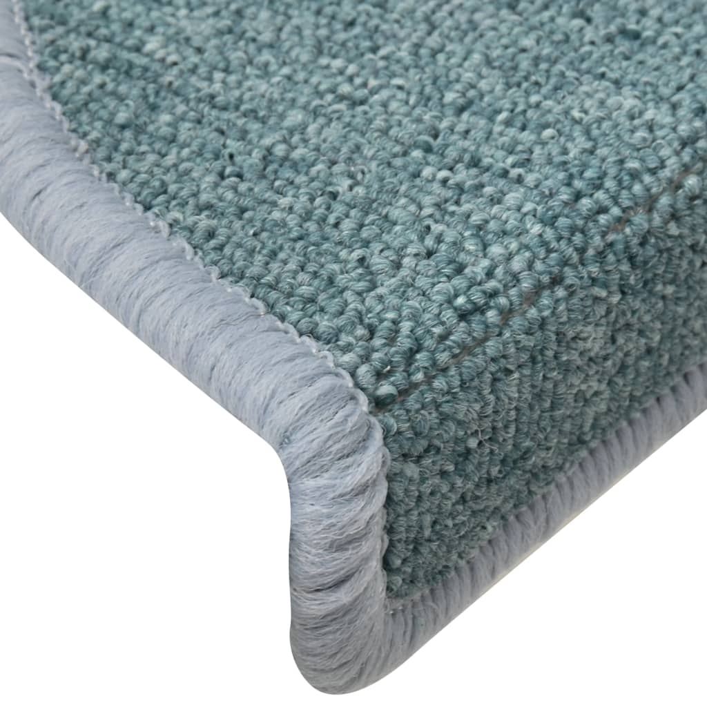 Tapis de marches d'escalier 15 pcs Bleu 56x17x3 cm - 7