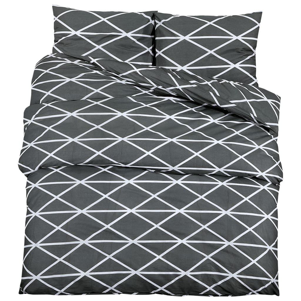 Conjunto de capa de edredão 200x200 cm algodão cinza vidaXL - 2