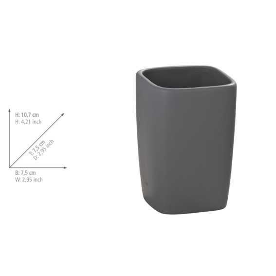 FARO tasse brosse céramique, gris, WENKO, WENKO - 5