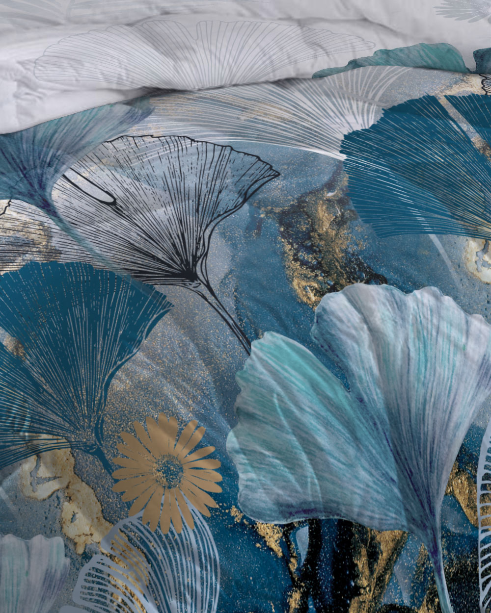 Couette microfibre 220x240 - Imprimée double-face - 550 grs/m2 - Ginko - 3