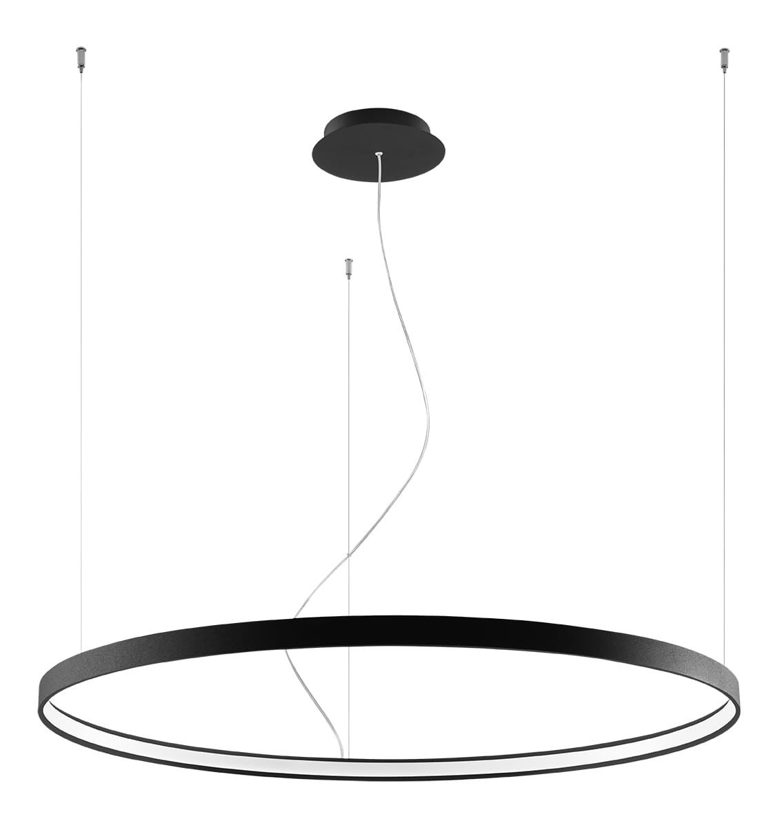Lampa wisząca Rio czarno-biała LED 70W 3000K 7820lm wym: 150 x 110 x 110 cm aluminium Thoro Lighting