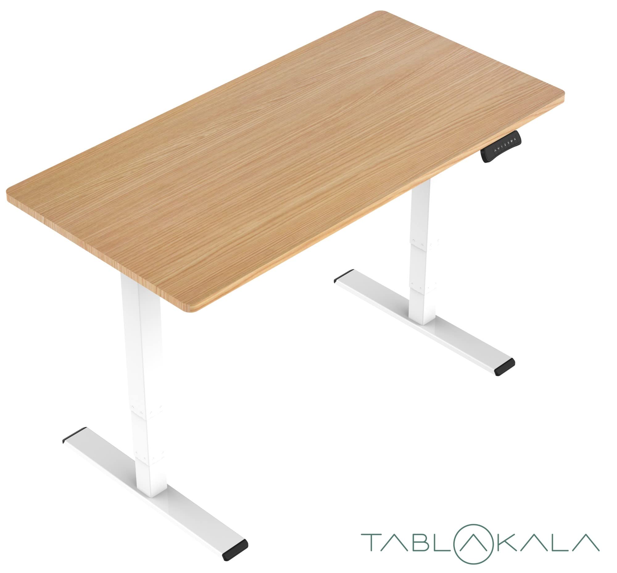 Tablakala Piano in legno per scrivania, 140x70 cm, Spessore 3 cm, Finitura Rovere, Compatibile con scrivania regolabile in altezza, Pannello in legno - 8