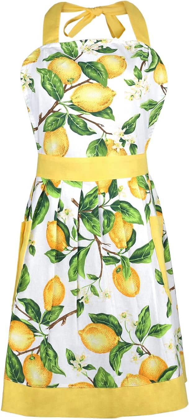 Grembiule Da Cucina Retrò BESTonZON Con Tasche – In Cotone Bianco Con Pizzo, Per Cameriere, Ristoranti E Cosplay