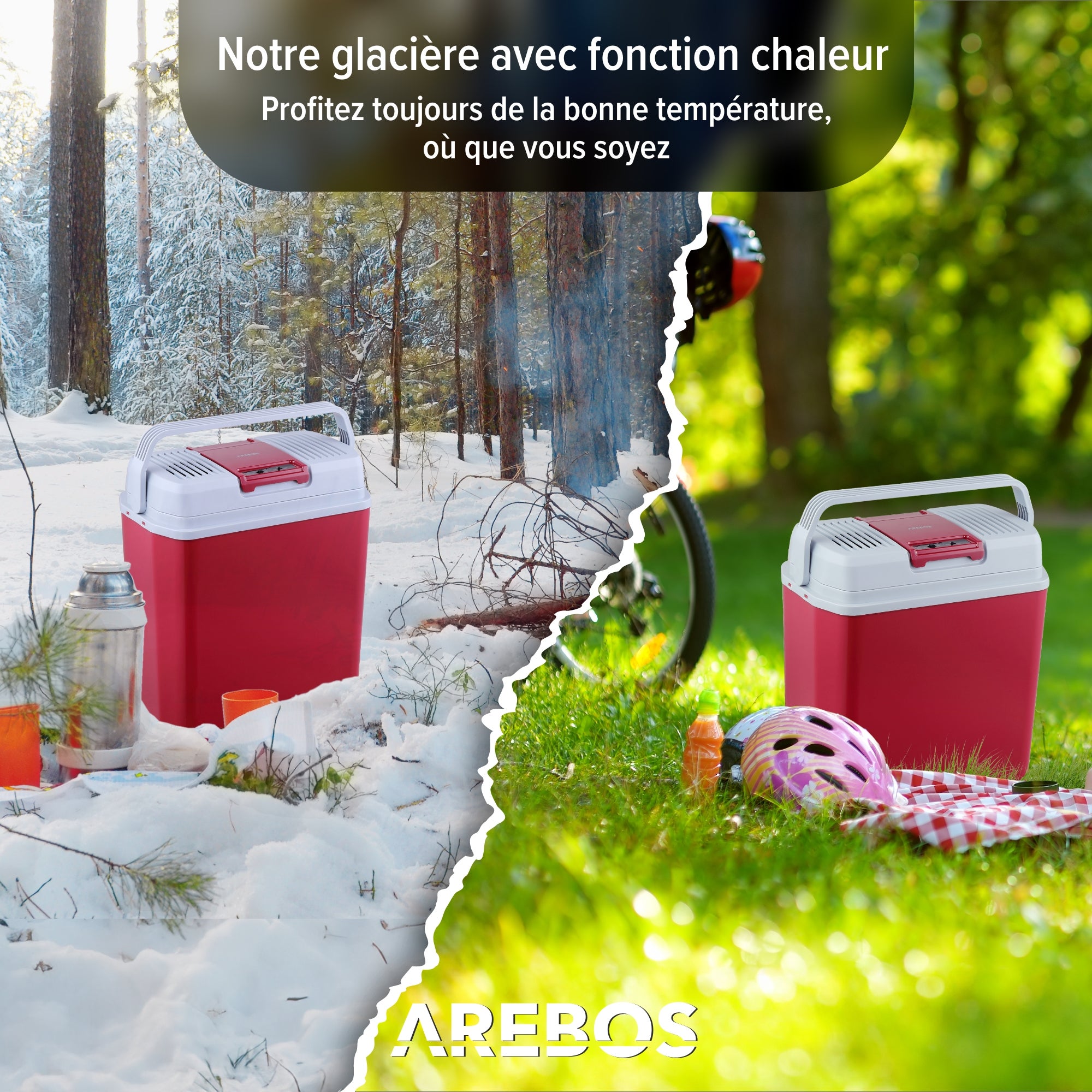 AREBOS 20 L Boîte réfrigérante Boîte chauffante thermoélectrique Glaciere Allume Cigare Glaciere électrique 12/230 V pour Voiture et Prise de Courant - 5