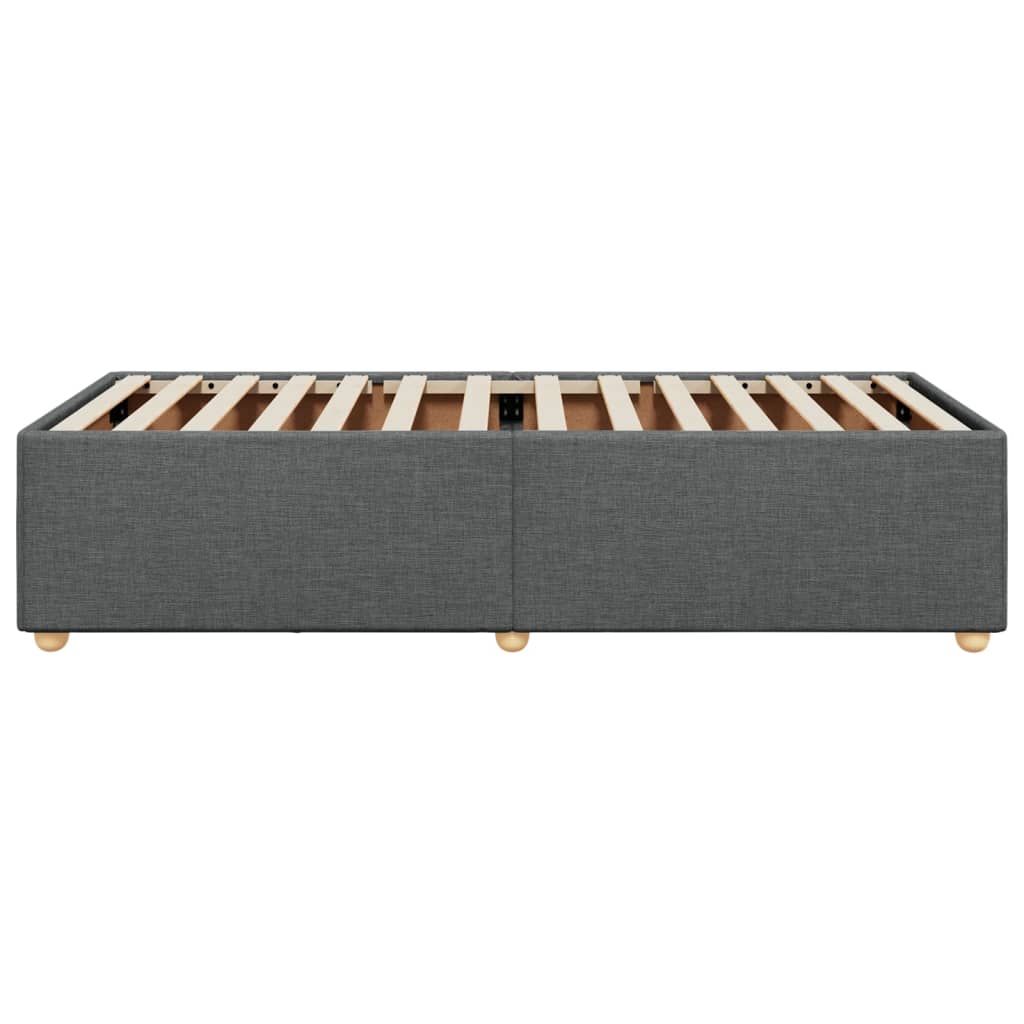 Cadre de lit sans matelas, tissu, gris foncé, pour la chambre, 100 × 200 cm - 5