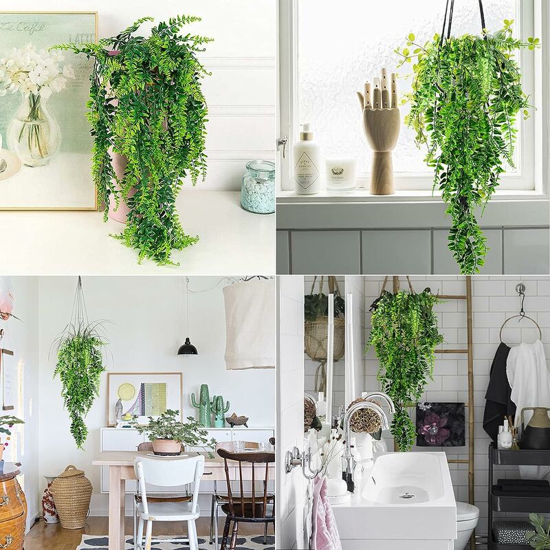 Lierre Artificielle Plantes Plante Tombante Fougère Artificielle Guirlande de Lierre Feuille Artificiel de Lierre pour Décoration Balcon Mur de Mariag - 4