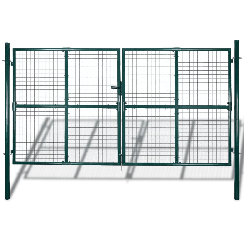 Vidaxl Puerta Doble Para Valla De 300X150 Cm Acero Verde/Oscuro , Leroy Merlin