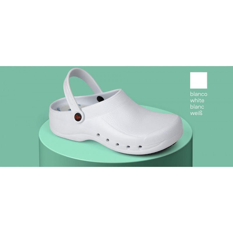 Zuecos sanitarios con celdas antideslizantes en la suela Dian EVA